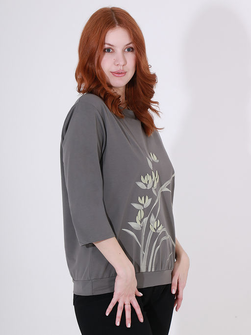 Блузка с цветочной аппликацией - Almond фото 2