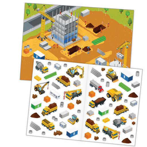 Наклейки многоразовые Такие разные машины, А4, набор 2 шт.