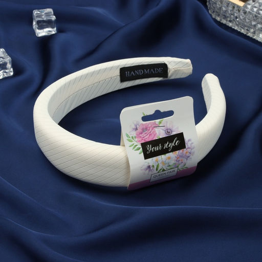 Ободок для волос «Джойс», 3 см, молочный