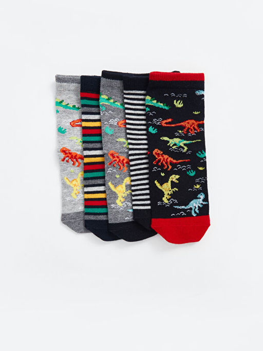 Desenli Erkek ?ocuk Soket ?orap 5li