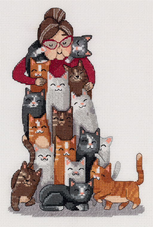 Klart набор для вышивания 8-541 Котов много не бывает 15.5 х 21.5 см