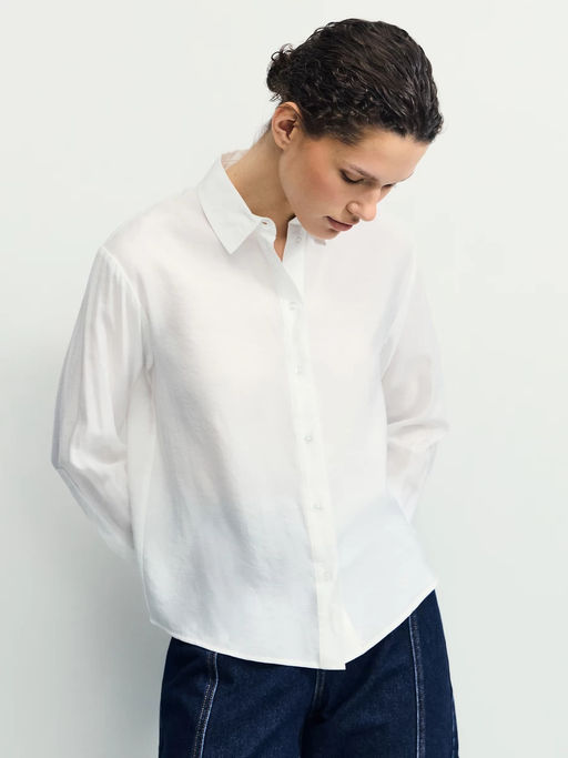 Рубашка прямого кроя из вискозы / Zarina фото 14