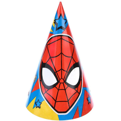 Цена за 10 шт. Колпак бумажный "Спайдермен", Человек-паук