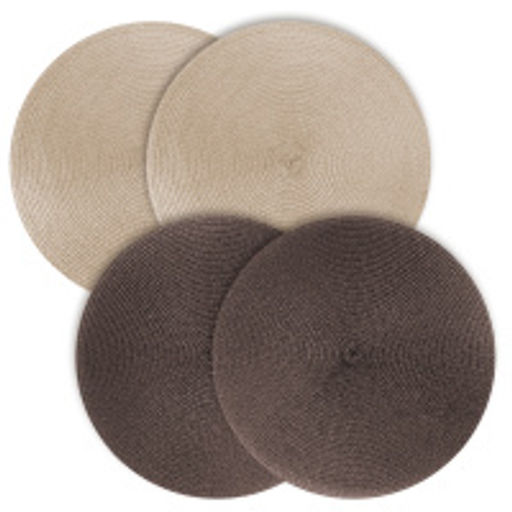 VAL OR8-PM-38S4 Плейсмат, ПП, D38 см, набор 4 шт., 2 шт.-беж., 2 шт.-корич., ORIGINAL, шт