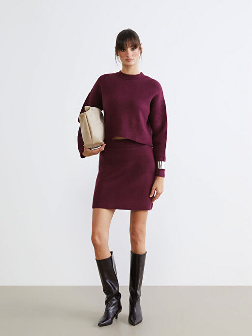 Bisiklet Yaka Oversize Kad?n Triko Kazak