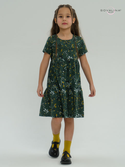 Платье Тия горчичные ветки - Sovalina фото 16