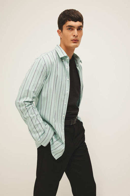 Рубашка в полоску с длинным рукавом Modern Fit - Defacto фото 3
