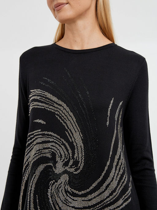 платье черное длины миди с изображением из страз - Glenfield фото 7