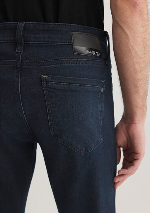 Jake Mavi Black Puslu Gece Mavisi Jean Pantolon фото 8