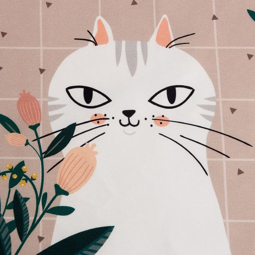 Полотенце Этель Белая кошечка 40х73 см, саржа, 100% хл, 190 г/м2  фото 4