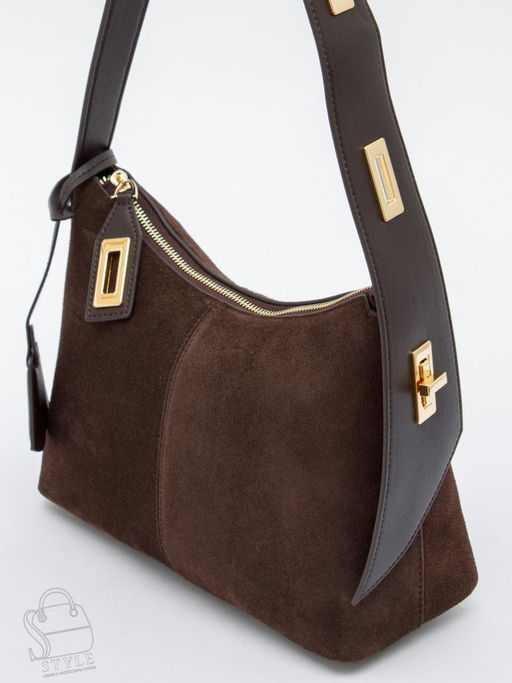 Сумка женская кожаная 1110M coffee Polina&Eiterou