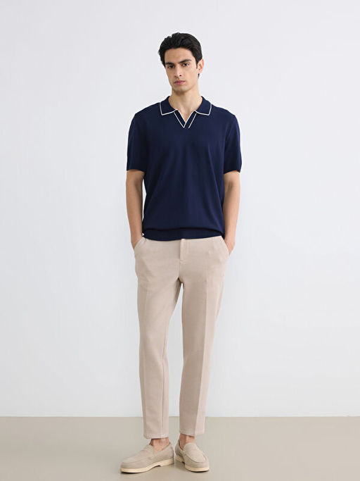 Polo Yaka K?sa Kollu Erkek Triko Kazak