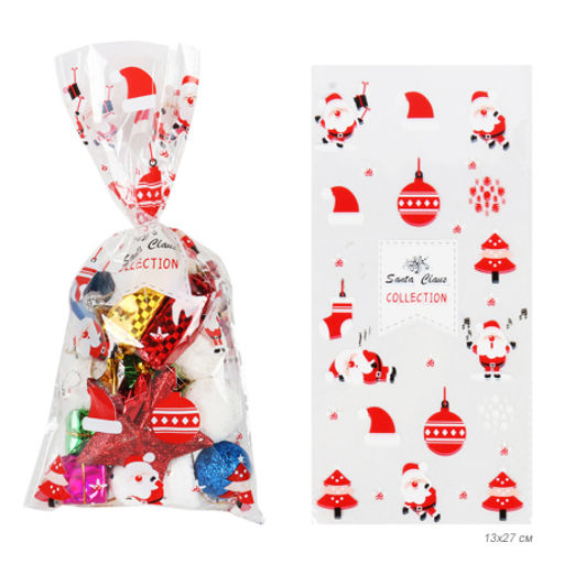 Пакет подарочный набор 50 штук 13х27 Новый год Игрушки / NG1057 /уп 100/ - Галеонтрейд фото 2