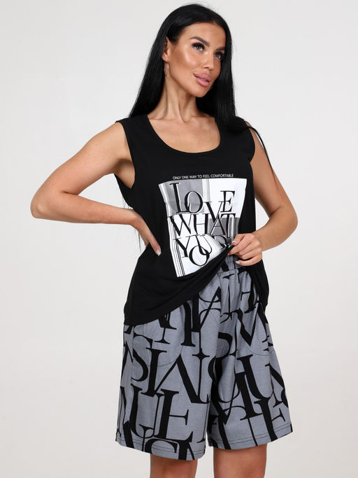 404 ПИЖАМА (шорты, майка) (Серый) - А-дина фото 3