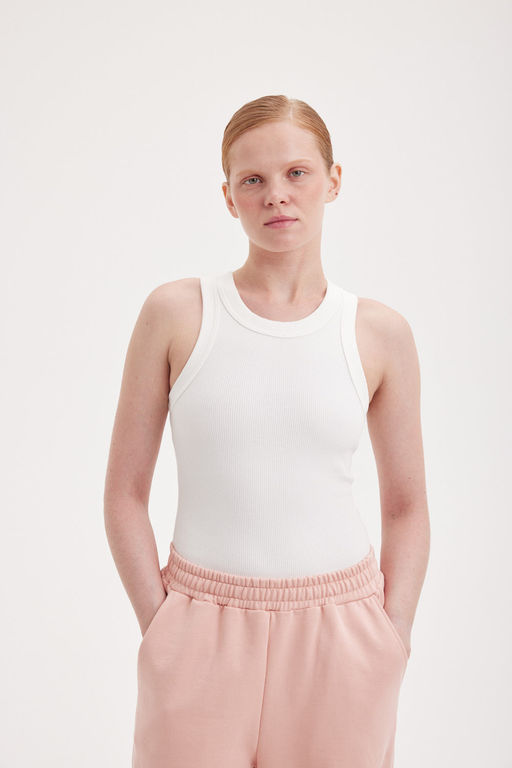 Топ халтер в рубчик "Белый" женский