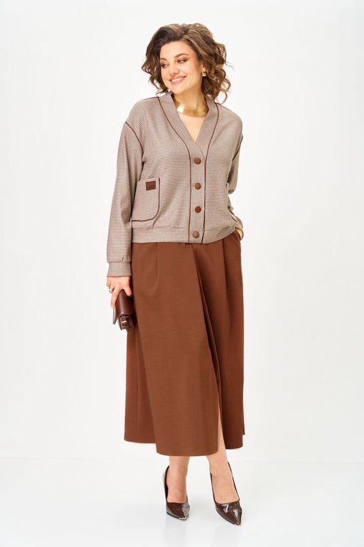 Костюм Aira Style 24131 бежево-коричневый