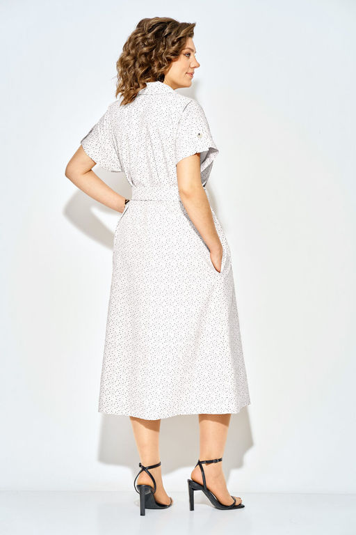 Платье Liliana 1521 белый+горох