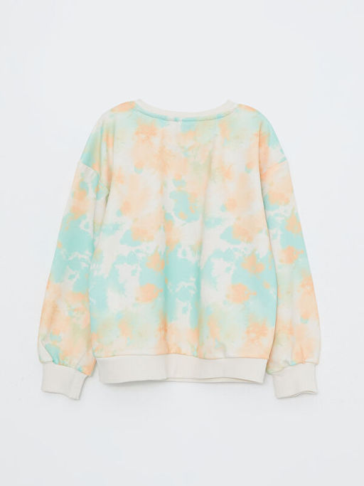 Bisiklet Yaka Batik Desenli Uzun Kollu K?z ?ocuk Sweatshirt - Waikiki фото 2