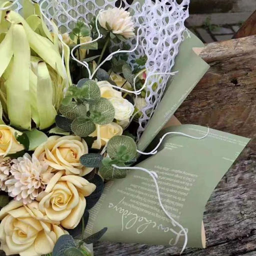 Цена за 20 шт. Пленка для цветов матовая Новости Love,зеленый чай/лимонный крем, 60 х 60 см - UPAK LAND фото 7