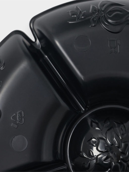 Менажница глубокая, 6 секций, d=28 см, пластик, чёрная