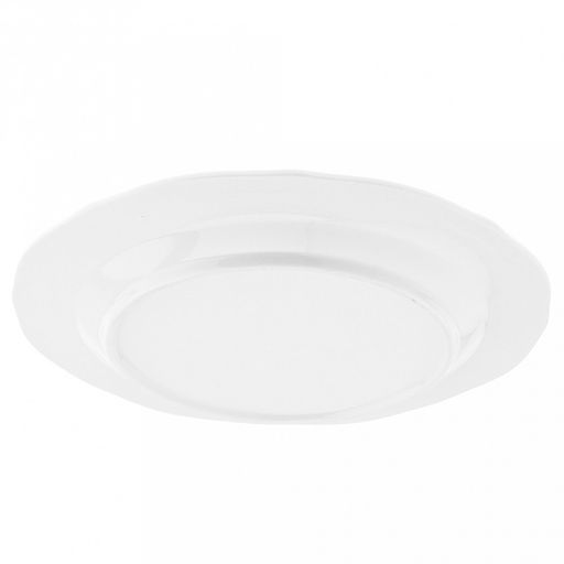 "Совершенство" Тарелка мелкая фарфоровая д215мм h20мм, белый, рельефный декор, волнистый край (Китай)