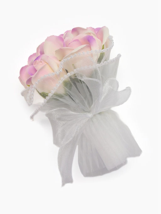 Набор из 6 нежных бело-фиолетовых мыльных роз - SB BEAUTY фото 3