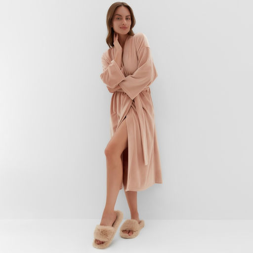 Халат домашний женский KAFTAN Plushy, размер 48-50, бежевый