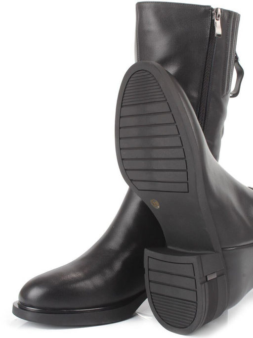 ZA4232M BLACK Сапоги зимние женские (натуральная кожа, натуральный мех)