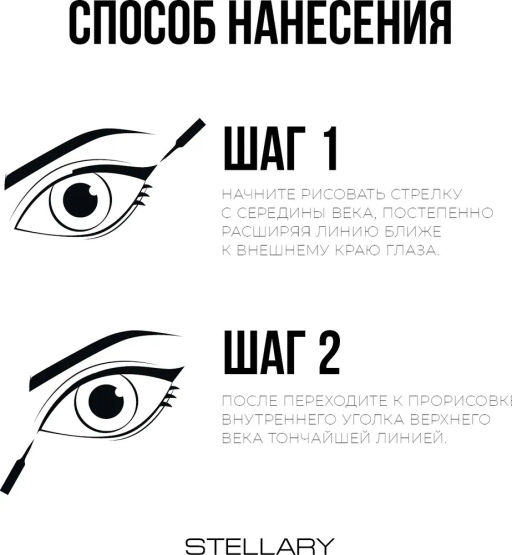 Stellary Водостойкая подводка для глаз / Waterproof eyeliner тон 01  фото 9