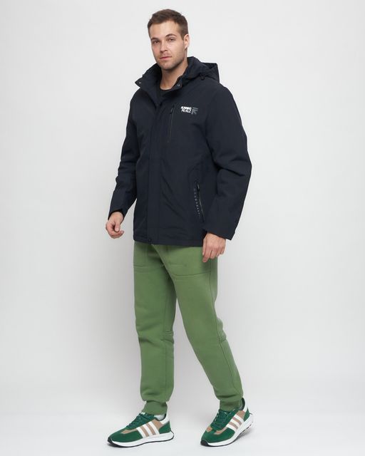 Куртка спортивная мужская большого размера темно-синего цвета 88676TS - Wonderrman фото 3