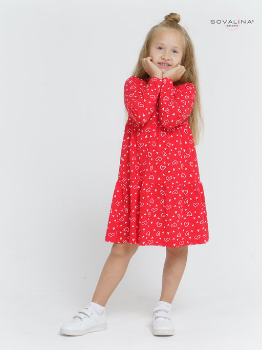Платье Тиана сердечки на красном - Sovalina фото 2