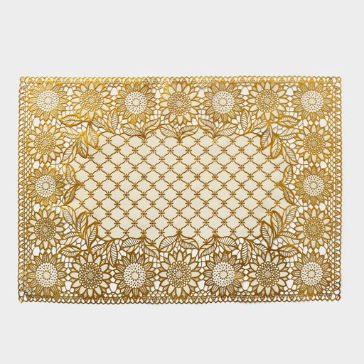 Цена за 12 шт. Салфетка сервировочная на стол «Подсолнухи», 45×30 см, цвет золотой