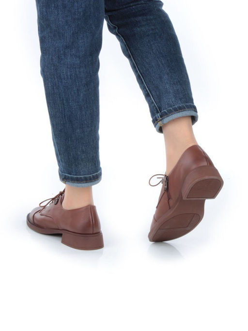 03-HP9954Z BROWN Полуботинки женские (натуральная кожа) - Фабричный китай фото 3