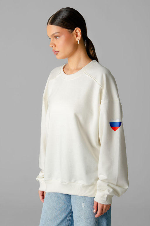 Арт. 15124 Свитшот женский Матрешка оверсайз 44-50 (4 шт) Цвет:молочный - Калинка фото 12