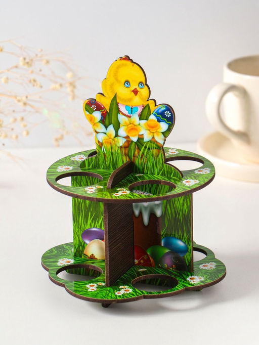 Подставка для 8 яиц в двух ярусах «Цыплёнок», 15.5×12.5 см
