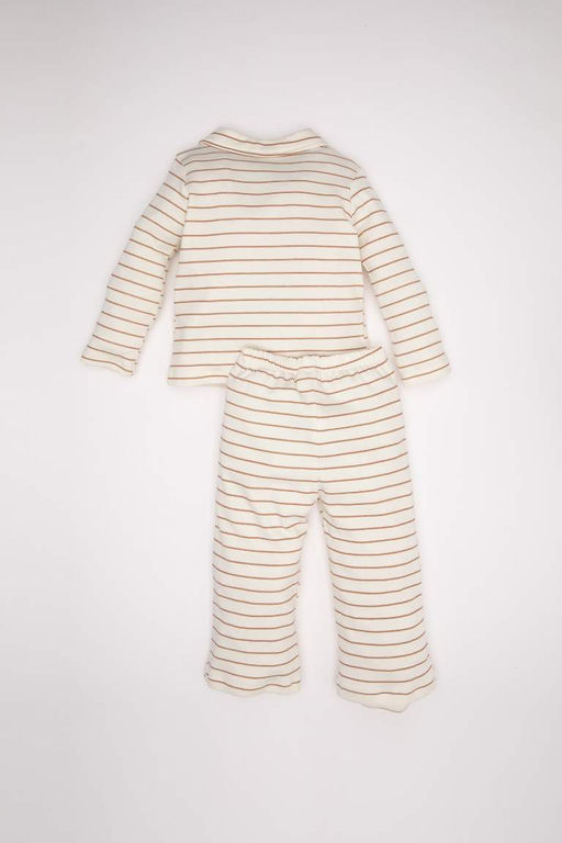 Полосатый пижамный комплект с длинными рукавами для маленьких мальчиков - Defacto фото 5