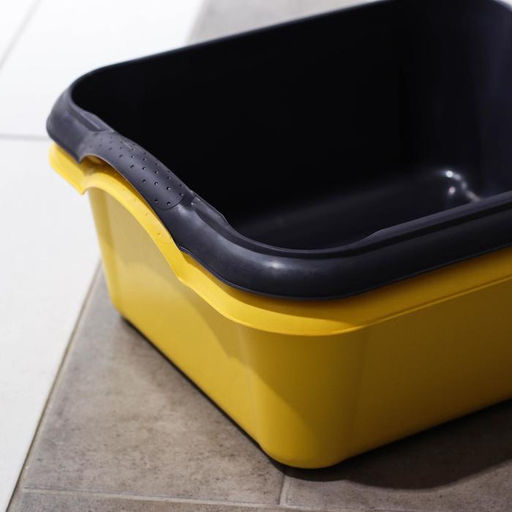 Таз квадратный, 10 л, 37×31×15.5 см, пластик, МИКС