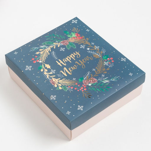 Новогодний подарочный набор «Этель» Happy new year, полотенце, мочалка, расчёска