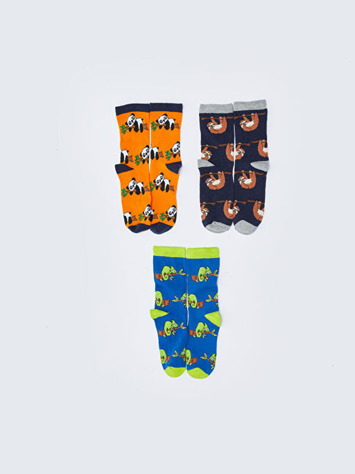 Desenli Erkek ?ocuk Soket ?orap 3l? - Waikiki фото 2