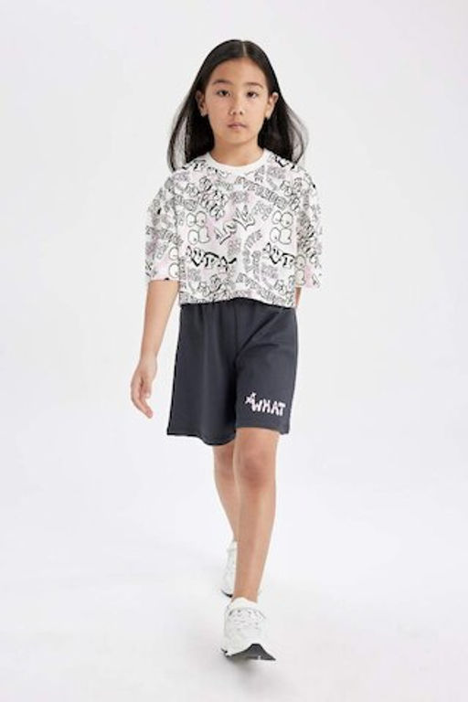 Шорты с принтом для девочек - Defacto фото 4