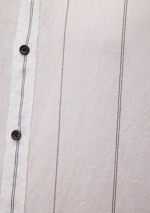 Cizgili Beyaz Gomlek - Mavi фото 6