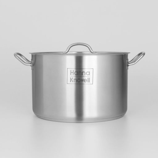 Кастрюля Hanna Knövell, 11 л, d=28 см, h=18 см, толщина стенки 0.8 мм, с крышкой, капсульное дно, индукция, нержавеющая сталь, хромированная