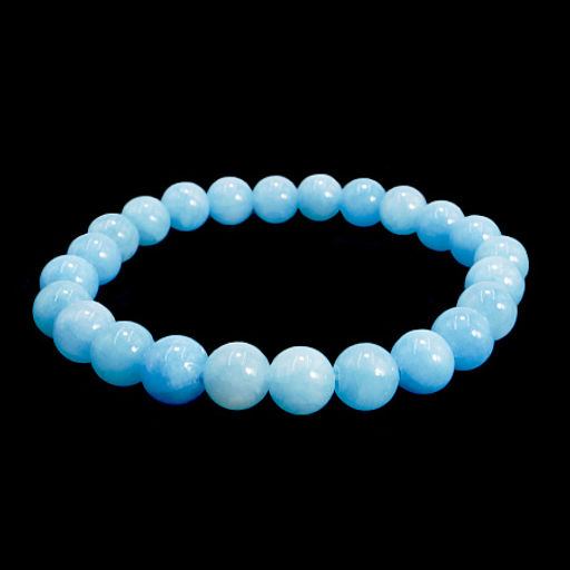 Браслет из камня Голубой агат карьерный роста и удачных сделок 8мм