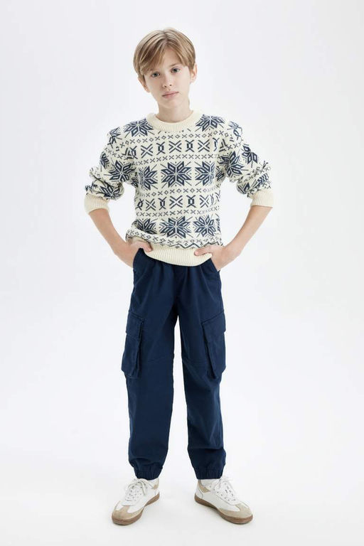 Габардиновые брюки-джоггеры для мальчиков - Defacto фото 2