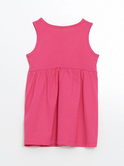 Bisiklet Yaka ?i?ekli K?z ?ocuk Elbise