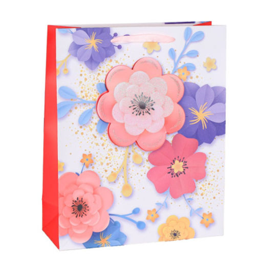 Цена за 12 шт. Пакет подарочный 23,5х19,5х8 / 1300S /уп 12/720/Цветы - Галеонтрейд фото 4