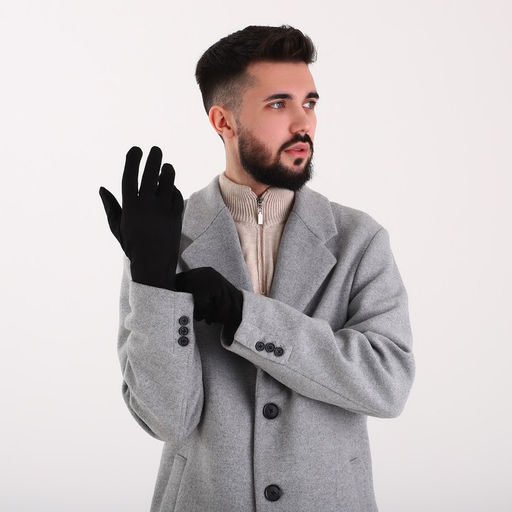 Перчатки мужские, безразмерные, без утеплителя, цвет чёрный - Simaland фото 4