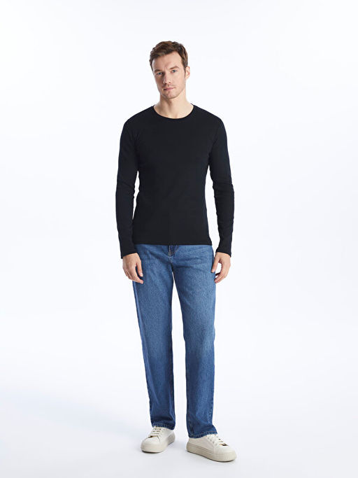 Bisiklet Yaka Uzun Kollu Erkek Ti??rt