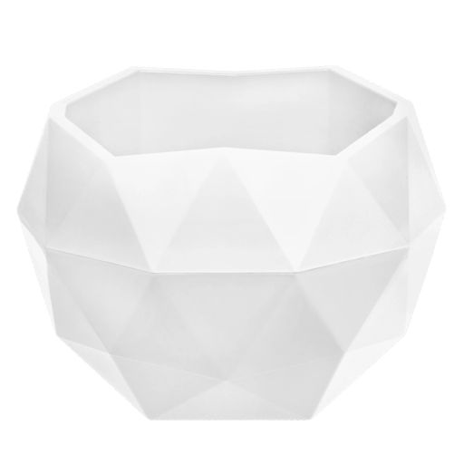 Кашпо для цветов пластиковое 0,45л d-12,3см "Топаз" Белый