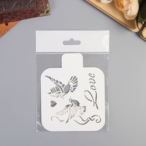 Пластиковый трафарет для творчества «Голуби», 9×9 см